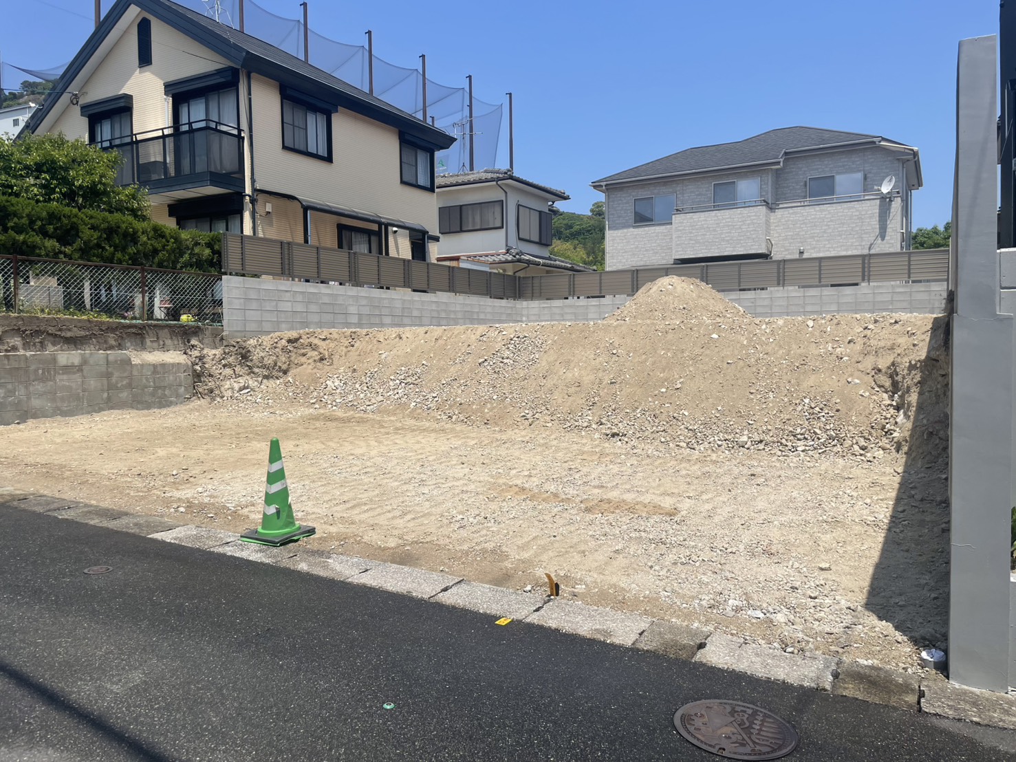 整地作業がほぼ完了した生の松原4丁目の現場