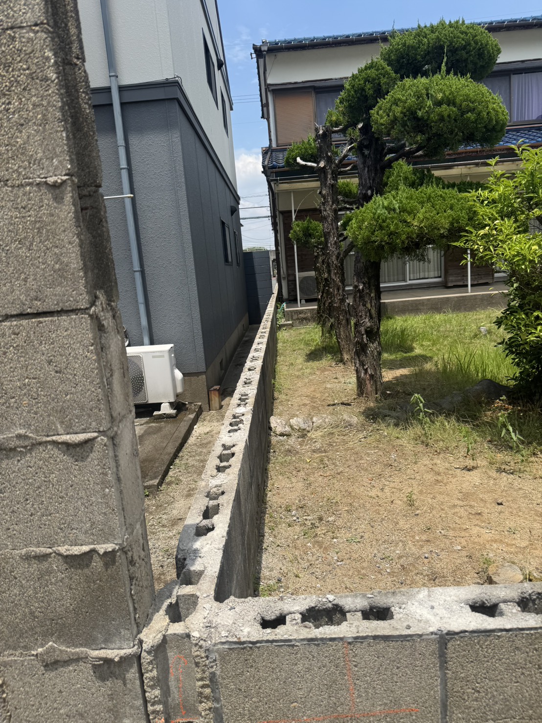 完工後の低くなったブロック塀とお庭の様子 久留米市大石町