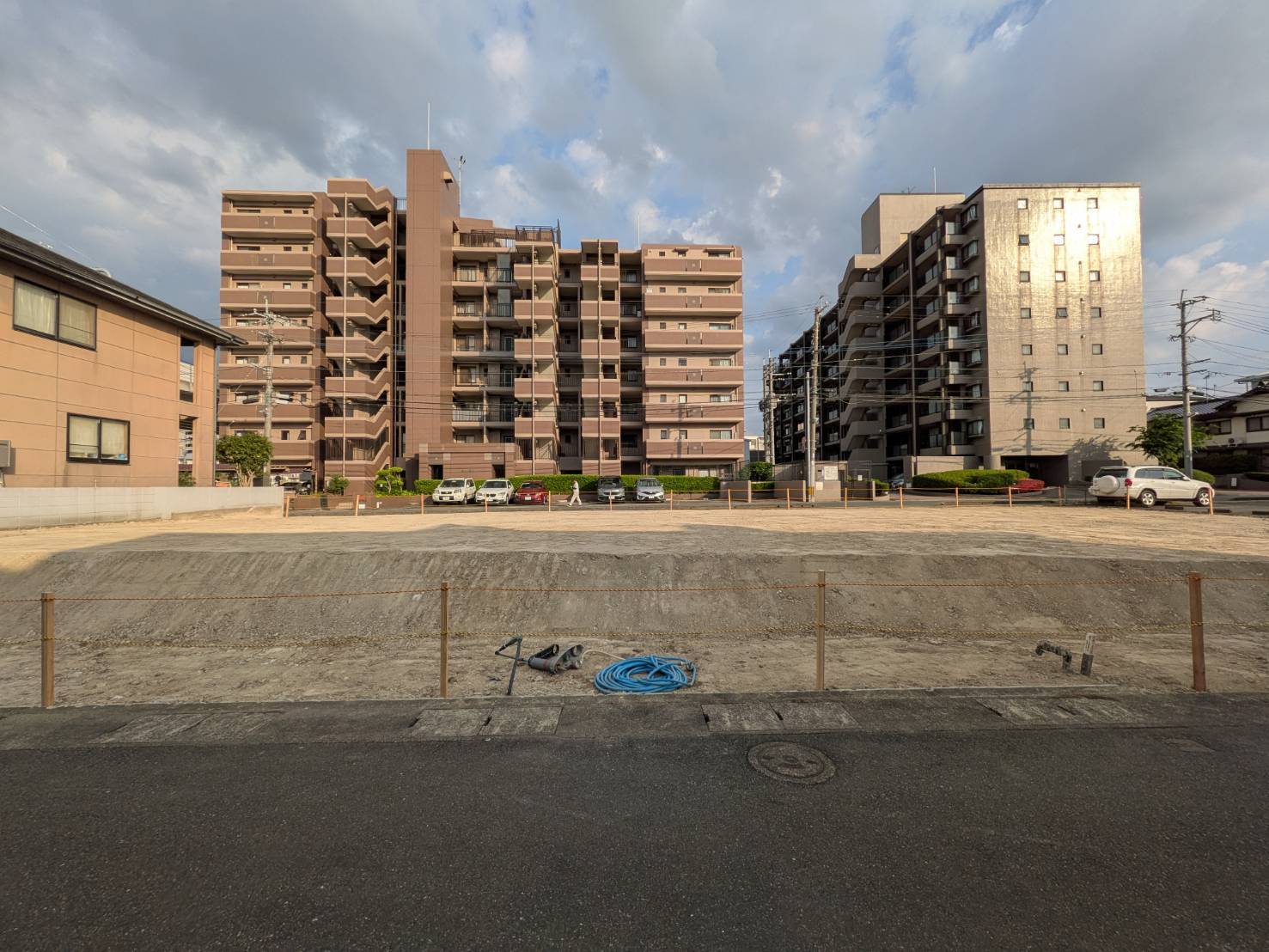 大野城市白木原 完工後の更地(道路から)