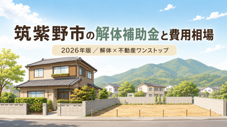 筑紫野市の解体補助金と費用相場まとめ【2026年版】