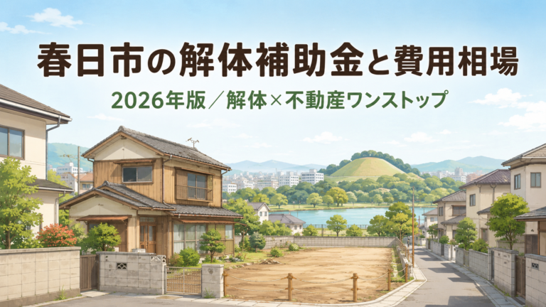 春日市の解体補助金と費用相場まとめ【2026年版】