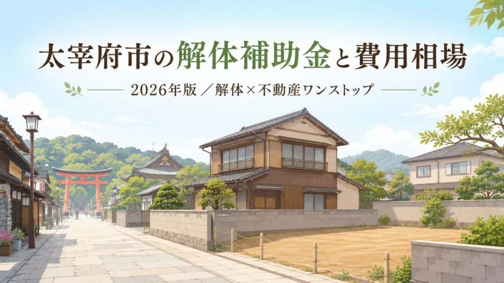 太宰府市の解体補助金と費用相場まとめ【2026年版】