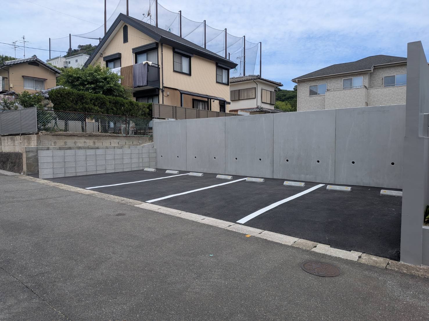 福岡市西区生の松原 完成した駐車場（別の角度から）