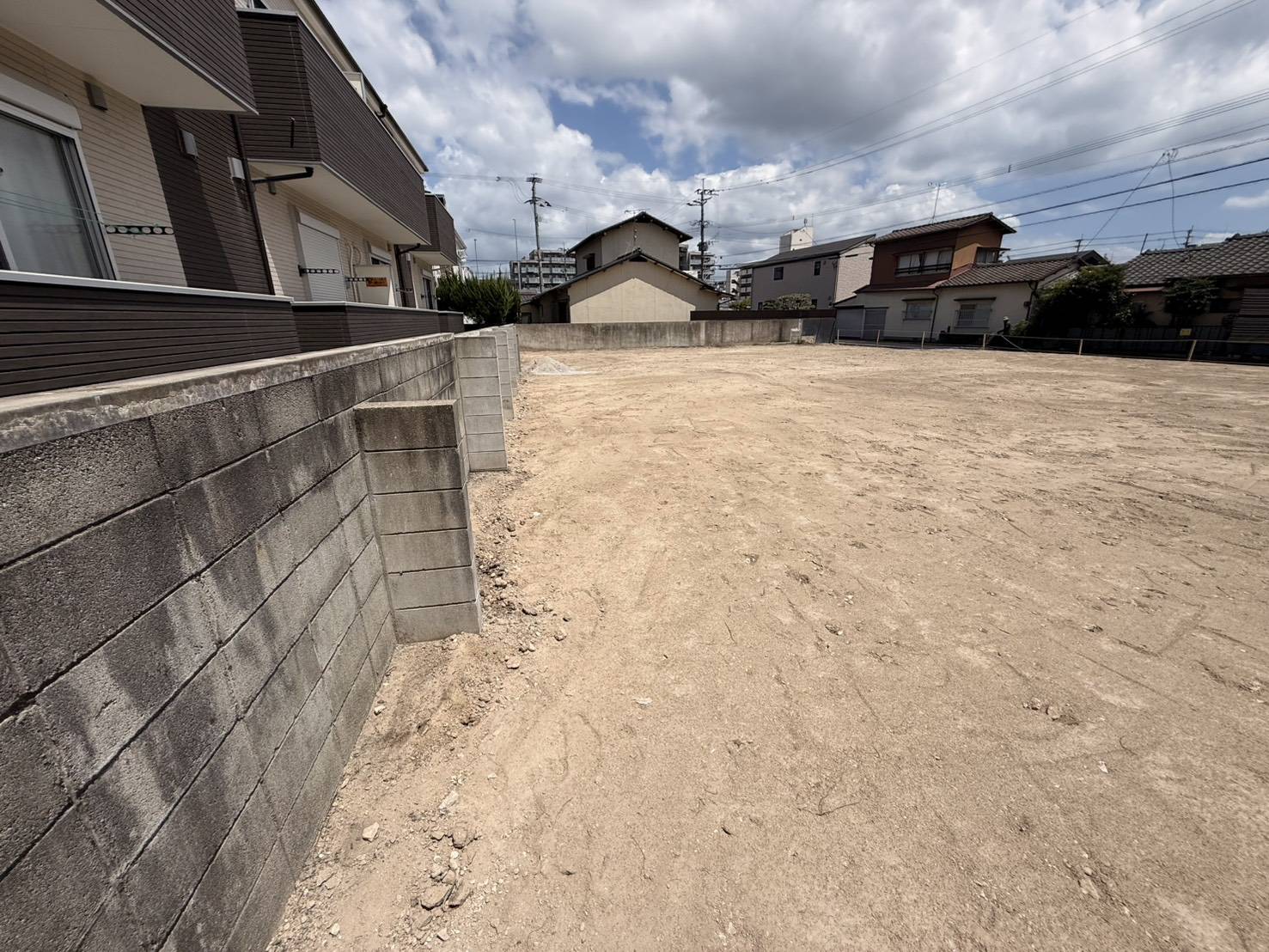 福岡市南区横手、解体工事を終えた更地の全景
